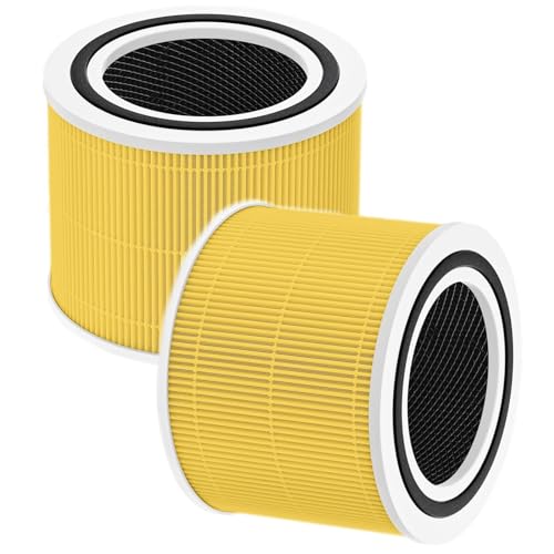 HOSECES 3-in-1 True HEPA Filter Core 300-RF Replacement for LEVOIT CORE 300 CORE 300S Air Purifier Filter, High Efficiency Activated Carbon Filter 2Pack (Core 300-RF-PA) von HOSECES