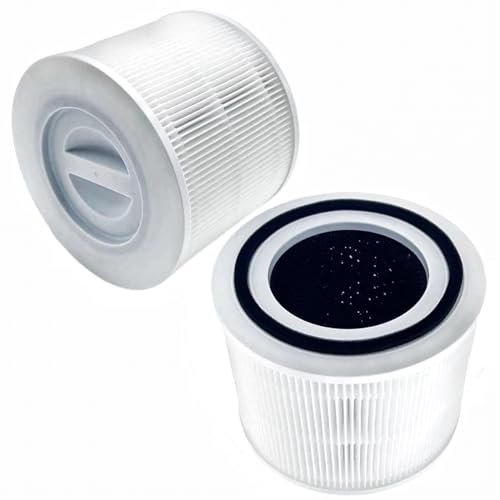 HOSECES 3-in-1 True HEPA Filter Core 300-RF Replacement for LEVOIT CORE 300 CORE 300S Air Purifier Filter, High Efficiency Activated Carbon Filter 2Pack (Core 300-RF-White) von HOSECES