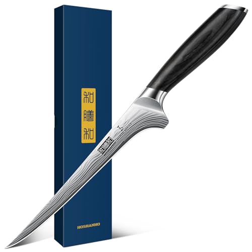 HOSHANHO 18cm Filetiermesser Küchenmesser aus Hochwertigem Edelstahl, Kochmesser Profi Fischfiliermesser für Fisch und Fleisch, Fischmesser mit scharfe Klinge & Pakkaholz Griff HOSHANHO 18cm Filetiermesser Küchenmesser aus Hochwertigem Edelstahl, Kochmesser Profi Fischfiliermesser für Fisch und Fleisch, Fischmesser mit scharfe Klinge & Pakkaholz Griff von HOSHANHO