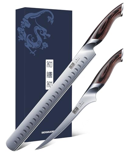HOSHANHO BBQ Schinkenmesserset, Tranchiermesser und Ausbeinmesser zum Fleischschneiden, Professionelles Ultrascharfes Metzger Fleischmesser aus Japanischem Kohlenstoffstahl HOSHANHO BBQ Schinkenmesserset, Tranchiermesser und Ausbeinmesser zum Fleischschneiden, Professionelles Ultrascharfes Metzger Fleischmesser aus Japanischem Kohlenstoffstahl von HOSHANHO