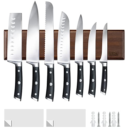 HOSHANHO Magnetleiste Messer, Messerhalter Magnetisch für Wand, Magnet Messerhalter Holz Knife Holder für Utensilien und Aufbewahrung Magnetisch Werkzeuge, 40cm von HOSHANHO