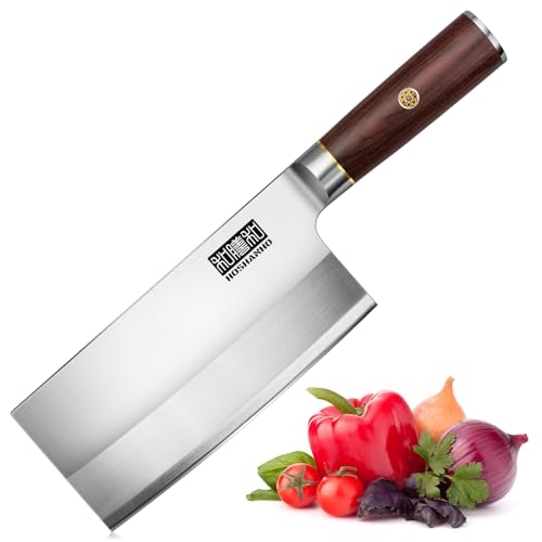 HOSHANHO Ultrascharfes Hackmesser 7 inch, chinesisches Hackmesser aus Pulverstahl und Kohlenstoffstahl, Metzgermesser mit Holzgriff, Fleischerbeil für Zuhause und das Restaurant HOSHANHO Ultrascharfes Hackmesser 7 inch, chinesisches Hackmesser aus Pulverstahl und Kohlenstoffstahl, Metzgermesser mit Holzgriff, Fleischerbeil für Zuhause und das Restaurant von HOSHANHO