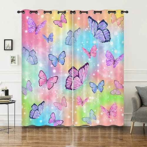 HOSIMA Aquarell Schmetterling vorhänge Blickdicht mit ösen Verdunkelungsvorhänge,2-Set 140x245cm Bunt Schmetterling für Kinderzimmer Leichte & weiche Verdunklungsvorhänge(Schmetterling 140x245cm) HOSIMA Aquarell Schmetterling vorhänge Blickdicht mit ösen Verdunkelungsvorhänge,2-Set 140x245cm Bunt Schmetterling für Kinderzimmer Leichte & weiche Verdunklungsvorhänge(Schmetterling 140x245cm) von HOSIMA