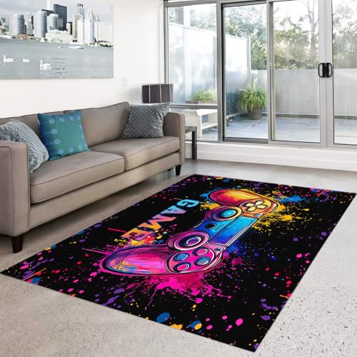 HOSIMA Gamecontroller-Teppich, weiche Bodenmatte, Gamecontroller-Schlafzimmer, rutschfeste Bodenmatte, kurzflorig, Flauschige Bodenmatte, waschbar (Gamepad 100 x 150) von HOSIMA