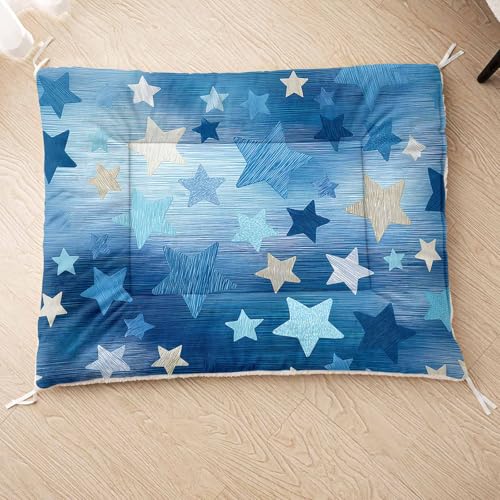 HOSIMA Hundebett, Haustiermatte Hundematte mit Cartoon-Aufdruck, Weiche Waschbare Katzenmatte, Unterseite aus Lammfell kann an Haustierbett Gebunden Werden (AM005 M) von HOSIMA