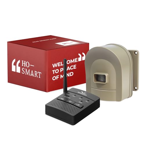 HOSMART 1/2 Meile Drahtloser Bewegungsmelder auffahrt Alarm funkalarmanlage und Wetterfeste Sicherheit Bewegungsmelder von HOSMART