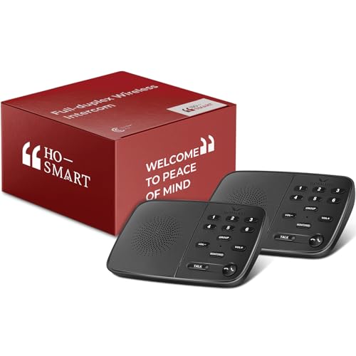 Hosmart UltraSpeak Intercoms Wireless für Zuhause, voll duplex, Reichweite 1200 Fuß. Geschäftstaugliches Zwei-Wege-Echtzeit-Intercom-System. (2 Packungen) von HOSMART