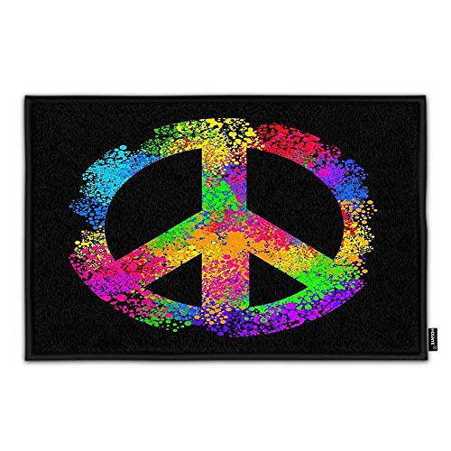 HOSNYE Love and Peace Fußmatte Hippie-Symbole Zwei Finger als Zeichen des Sieges Zuhause Badezimmer Dusche Schlafzimmer Matte Toilette Boden Fußmatte Teppich Teppich Pad Fußmatte HOSNYE Love and Peace Fußmatte Hippie-Symbole Zwei Finger als Zeichen des Sieges Zuhause Badezimmer Dusche Schlafzimmer Matte Toilette Boden Fußmatte Teppich Teppich Pad Fußmatte von HOSNYE