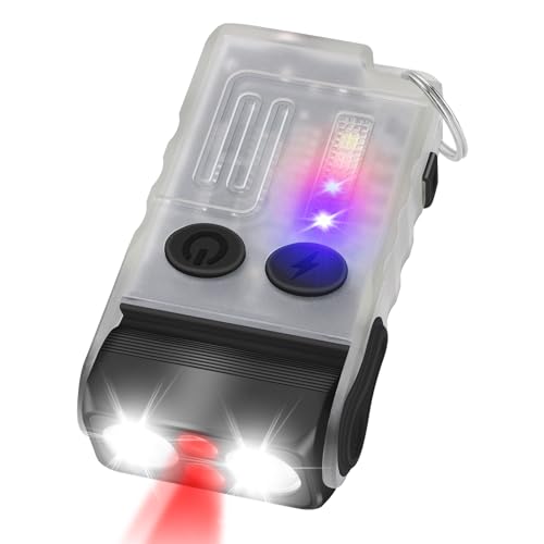 HOSONIC V20 Mini Starke Taschenlampe 180° Drehbar, 1000 Lumen LED Taschenlampe Extrem Hell Mit Rot Blau Grünes Licht, Taschenlampeled USB C Aufladbar Mit IP67 Wasserdicht Magnetische von HOSONIC