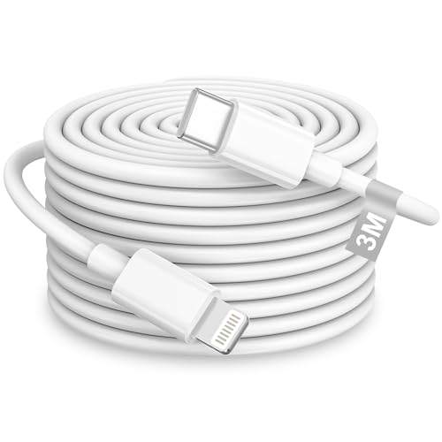 USB C Lightning Kabel 3M [Apple MFi Zertifiziert], Schnellladekabel iPhone Ladekabel 3M Lang iPhone Kabel USB C auf Lightning ladekabel für iPhone 14/13 Pro Max/13/12 Pro Max/12 Mini/11/XS/X/8/SE/iPad von HOSOW