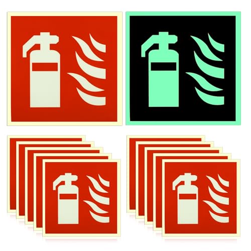 10 x Schild Feuerlöscher Nachleuchtend, Brandschutzzeichen 150 x 150 mm, PVC Selbstklebend, Langnachleuchtend Rettungszeichen Rettungsschild 10 x Schild Feuerlöscher Nachleuchtend, Brandschutzzeichen 150 x 150 mm, PVC Selbstklebend, Langnachleuchtend Rettungszeichen Rettungsschild von HOSPAOP