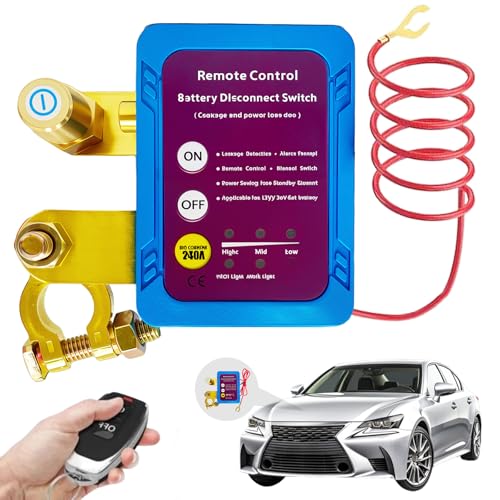 12V Auto Batterie Trennschalter, Drahtloser Ferngesteuerter 12V 240A Batterietrennschalter mit Batterie Kill Switch, Funkschalter Trennrelais 12V für Auto Traktor RV ATV LKW Boot von HOSPAOP
