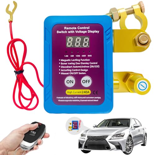12V Auto Batterie Trennschalter, Drahtloser Ferngesteuerter 12V 240A Batterietrennschalter mit Batterie Kill Switch, Funkschalter Trennrelais 12V mit LCD Display für Auto Traktor RV ATV LKW Boot von HOSPAOP
