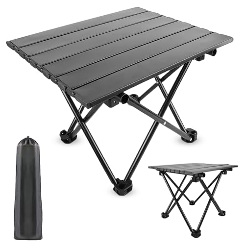 HOSPAOP Campingtisch Klapptisch Klein, Tragbar Alu Camping Tisch Faltbar mit Tragetasche, Mini Strandtisch Klappbar für Camping Picknick Kochen Garten Angeln Strand von HOSPAOP