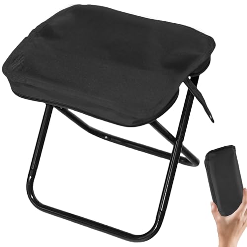 HOSPAOP Mini Klapphocker Faltbar Camping Hocker Angelhocker, Tragbarer Campinghocker Klappbar mit Tragetasche, bis 100KG, Falthocker für Angeln Wandern Gartenarbeit und Strand von HOSPAOP