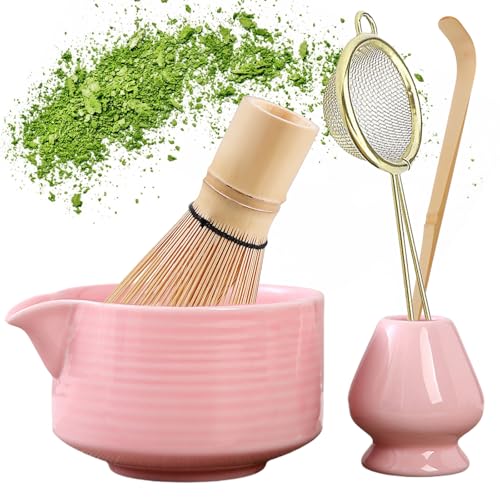 Matcha Tee Set, Matcha Besen Set mit Matcha Schneebesen, Besenhalter, Matcha Schale aus Keramik, Teelöffel, Matcha Sieb, Japanisches Zubehör für die Matcha-Zeremonie, 1 Matcha Tee Set, Matcha Besen Set mit Matcha Schneebesen, Besenhalter, Matcha Schale aus Keramik, Teelöffel, Matcha Sieb, Japanisches Zubehör für die Matcha-Zeremonie, 1 von HOSPAOP