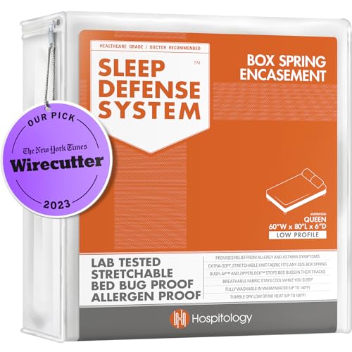 HOSPITOLOGY PRODUCTS Zippered Box Spring Encasement - Sleep Defense System - Queen –60" W x 80" L - Low Profile 6" von HOSPITOLOGY PRODUCTS