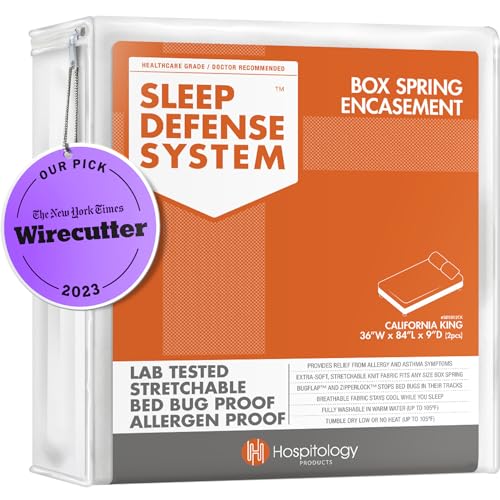 Hospitology Die original Sleep Defense System – Premium Reißverschluss Bett Bug & staubmilbengeschützt Box Spring umgreifung und hypoallergen Displayschutzfolie von HOSPITOLOGY PRODUCTS