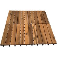 Hossi's Wholesale - 30 Holzfliesen Balkon, 2,7m² Bodenbelag aus Akazienholz 30x30cm, Klickfliesen Mosaik, Fliese für Garten Terrasse Balkon (30 Stück) von HOSSI'S WHOLESALE