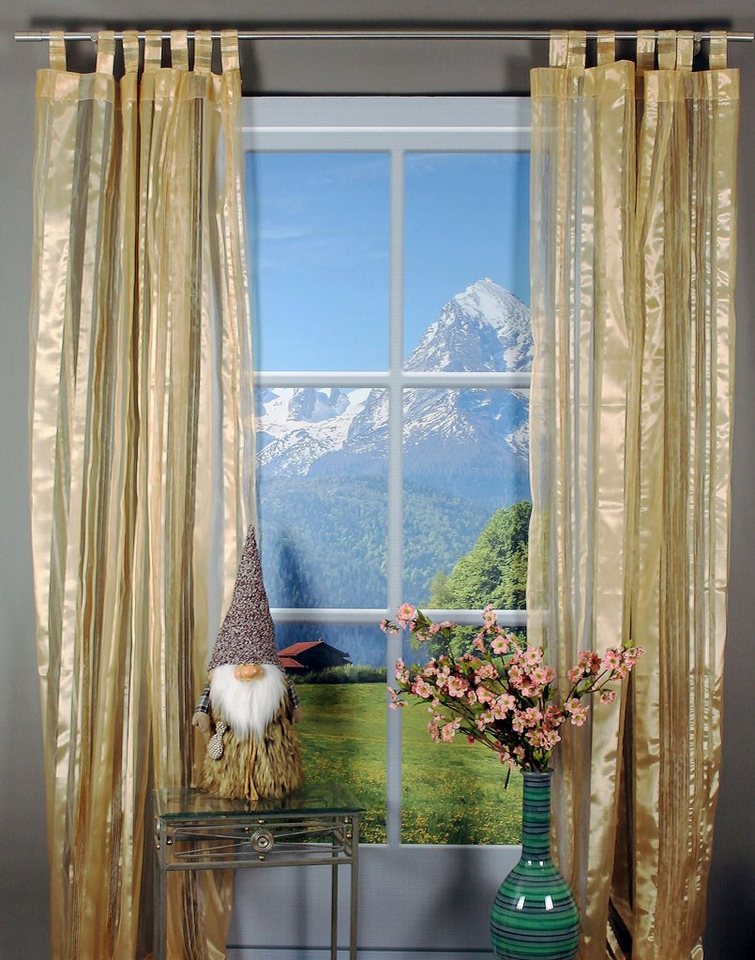 HOSSNER - ART OF HOME DECO Gardine Walensee, Schlaufen (1 St), transparent, Schlaufenschal im zeitlosen Design von HOSSNER - ART OF HOME DECO
