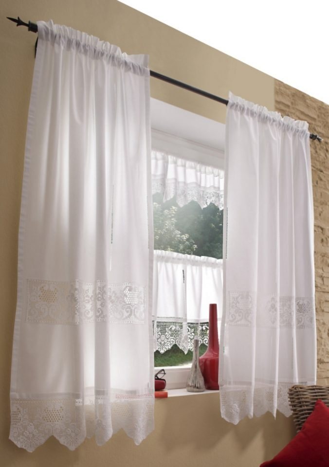 HOSSNER - ART OF HOME DECO Gardine Dachstein (2 St), Stangendurchzug, halbtransparent, HxB: 150x90 von HOSSNER - ART OF HOME DECO