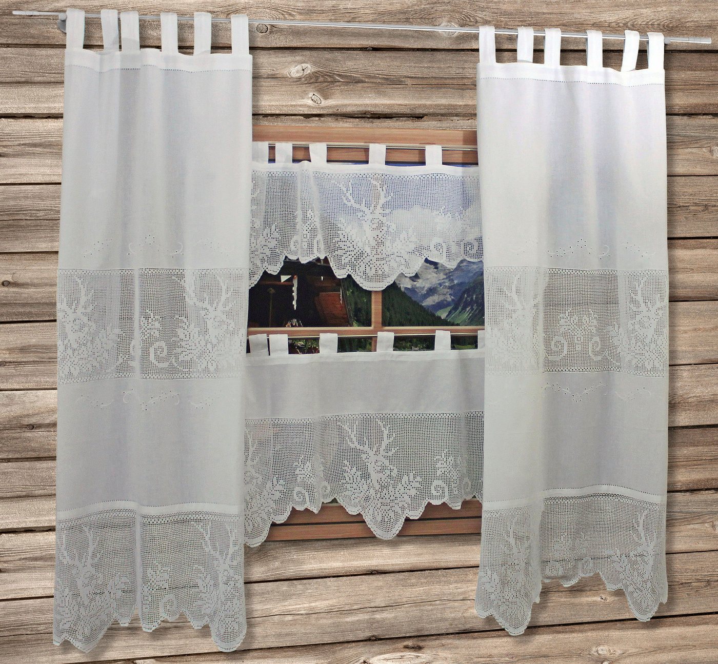 HOSSNER - ART OF HOME DECO Querbehang Hirsch, Stangendurchzug (1 St), halbtransparent von HOSSNER - ART OF HOME DECO