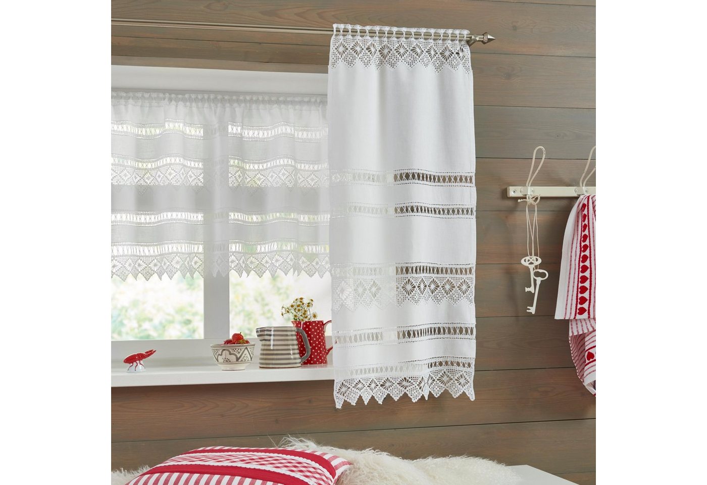 HOSSNER - ART OF HOME DECO Querbehang Spitzingsee, Stangendurchzug (1 St), halbtransparent von HOSSNER - ART OF HOME DECO