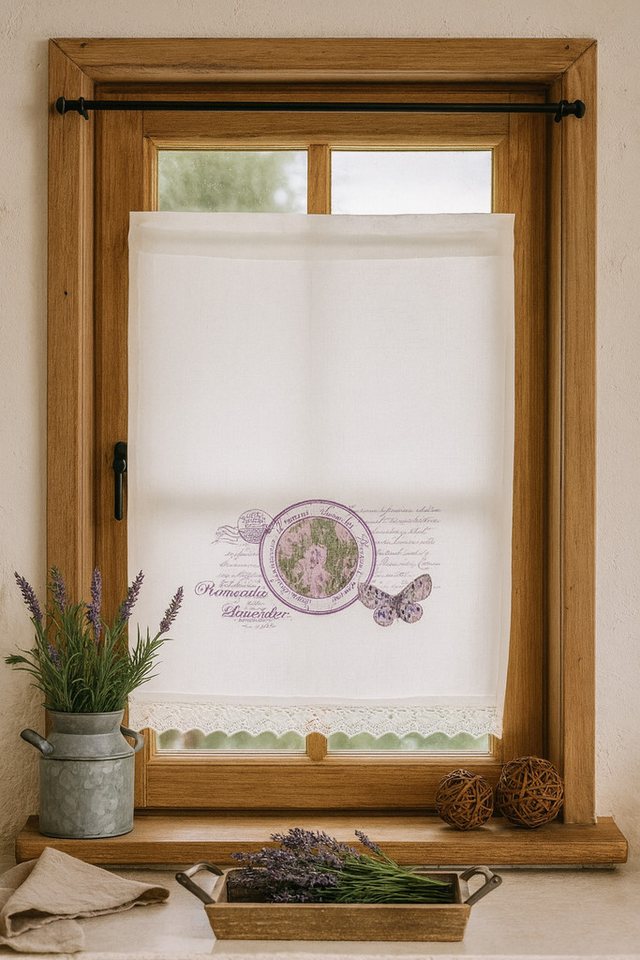 HOSSNER - ART OF HOME DECO Scheibengardine 39000, (1 St), halbtransparent, Polyester von HOSSNER - ART OF HOME DECO