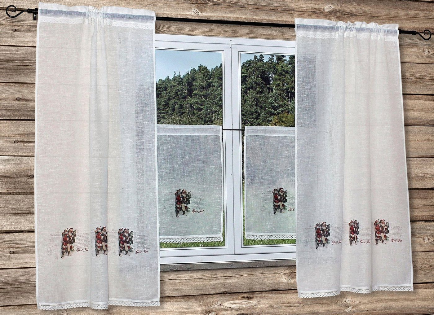 HOSSNER - ART OF HOME DECO Scheibengardine Santa, Stangendurchzug (1 St), halbtransparent, Landhaus-Look von HOSSNER - ART OF HOME DECO