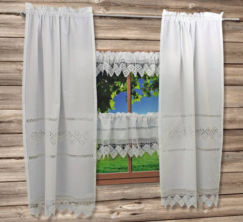 HOSSNER - ART OF HOME DECO Querbehang BALDO, Stangendurchzug (1 St), halbtransparent, Wirkware von HOSSNER - ART OF HOME DECO