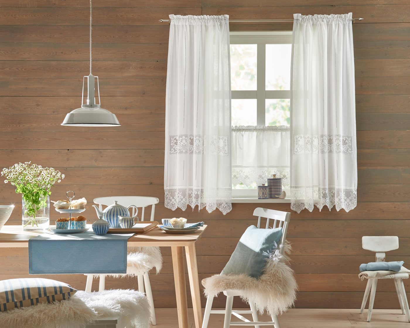 HOSSNER - ART OF HOME DECO Querbehang Dachstein, Stangendurchzug (1 St), halbtransparent von HOSSNER - ART OF HOME DECO