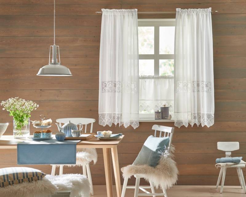 HOSSNER - ART OF HOME DECO Querbehang Dachstein, Stangendurchzug (1 St), halbtransparent von HOSSNER - ART OF HOME DECO