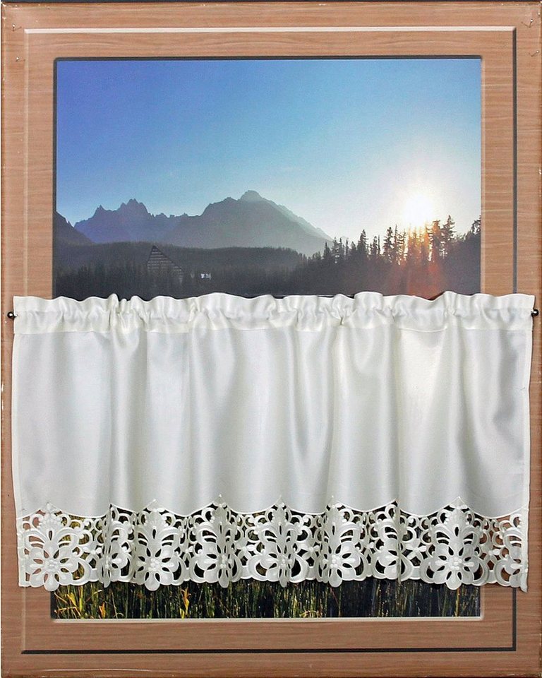 HOSSNER - ART OF HOME DECO Querbehang Rießersee, Stangendurchzug (1 St), blickdicht, mit Ausbrenner-Stickerei von HOSSNER - ART OF HOME DECO