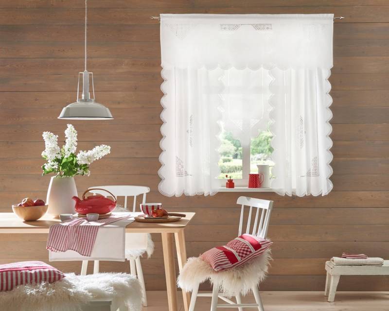 HOSSNER - ART OF HOME DECO Querbehang Wolfgangsee, Stangendurchzug (1 St), halbtransparent von HOSSNER - ART OF HOME DECO