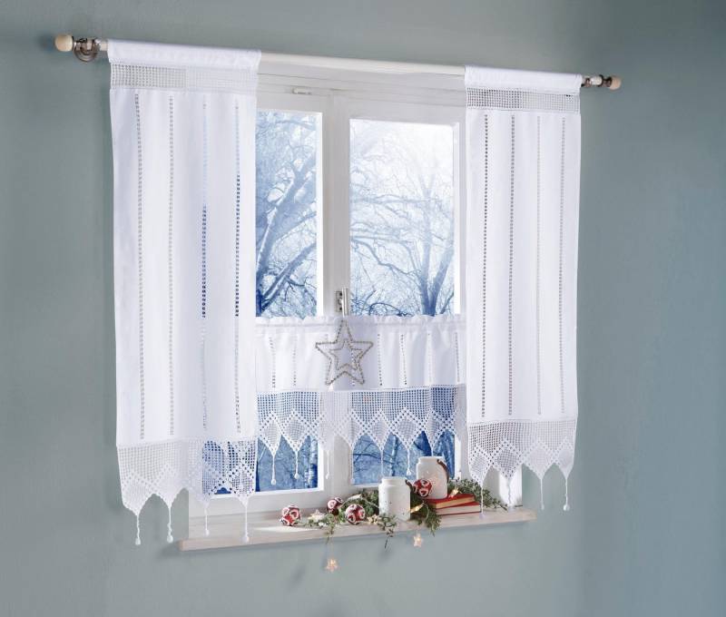 HOSSNER - ART OF HOME DECO Scheibengardine Attersee, Stangendurchzug (1 St), halbtransparent von HOSSNER - ART OF HOME DECO