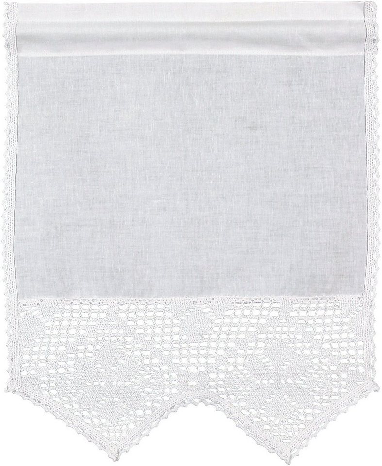 HOSSNER - ART OF HOME DECO Scheibengardine Bärental, Stangendurchzug (1 St), halbtransparent, maschinell gefertigte Häkelspitze von HOSSNER - ART OF HOME DECO