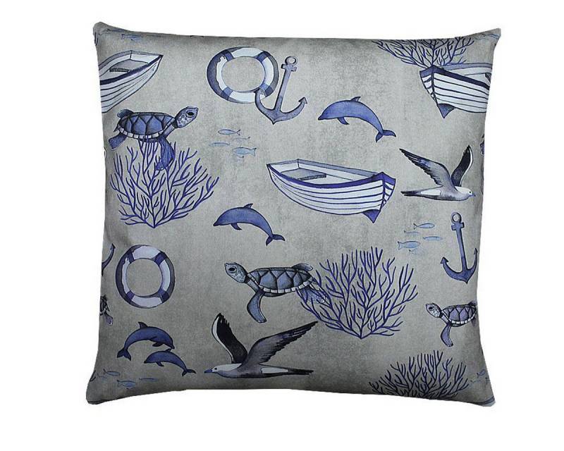 HOSSNER - HOMECOLLECTION Kissenbezug Turtle, (1 Stück), Maritime bedruckt 40 x 40 cm von HOSSNER - HOMECOLLECTION