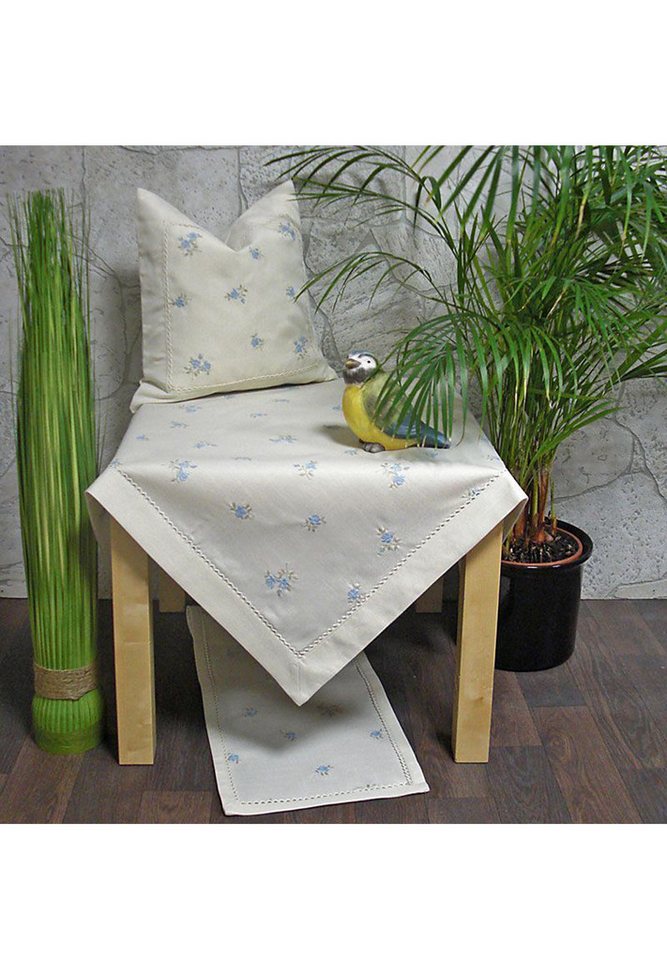 HOSSNER - HOMECOLLECTION Mitteldecke Tittling (1-tlg), Deckchen Mitteldecke romantisch bestickt von HOSSNER - HOMECOLLECTION