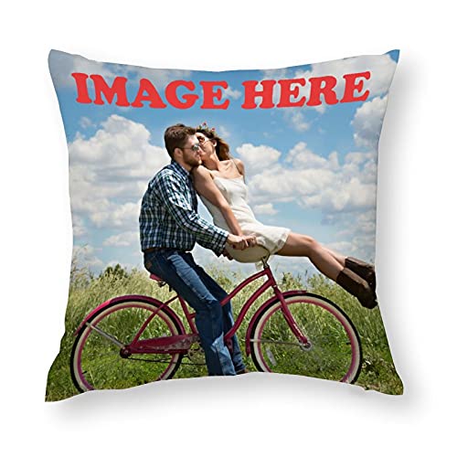 HOSTECCO Benutzerdefinierte Foto Kissenbezug 45x45 cm Personalisiertes Geschenk Kissenbezug für Sofa Couch Dekor Individuelles Geschenk für Männer und Frauen von HOSTECCO