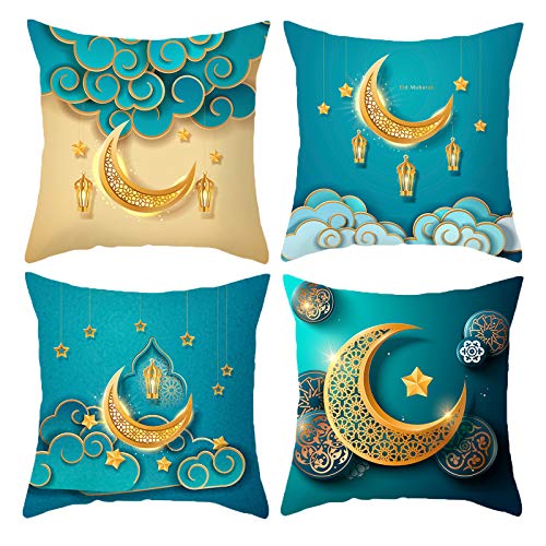 Ramadan Kissenbezüge 40x40cm 4 Stück Einfache Geometrische Kissenbezüge Moderne Dekorative Kissenbezüge für Sofa Couch Auto von HOSTECCO