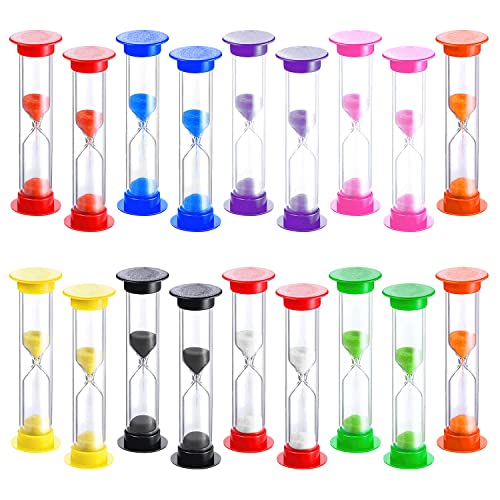 HOSTK 18PCS Sand Timer Sanduhr 2 Minuten Zahnbürste Sand Timer Sandglas Sand Uhr Zeit Zahnbürste Timer für Kinder Klassenzimmer Spiel Home Kitchen Office, 9 Farben von HOSTK