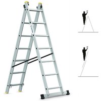 StablePRO2X7] Leiter mit 2 Ebenen StablePRO 2x7 Stufen Arbeitshöhe max 4,25m Hostrom von HOSTRÖM