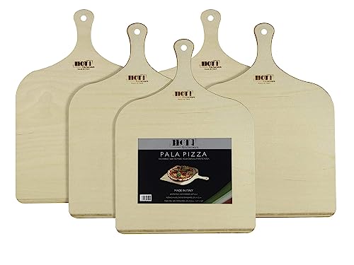 HOT! Kitchenware Pizzaschaufel, Made in Italy, Pizzaschieber aus Birkenholz 29x41,5cm (5er Set) von HOT! Kitchenware