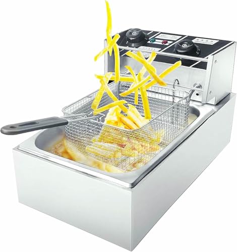 Commercial Deep Fat Frittyer, Edelstahl Elektrische Frittyer Mit Korb Und Deckel, Timing-Temperatur-Kontrollfunktion Für Den Kommerziellen Und Häuslichen Gebrauch ~/ von HOTAPEPU