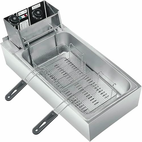 Commercial Deep Fat Frittyer, Edelstahl Elektrische Frittyer Mit Korb Und Deckel, Timing-Temperatur-Kontrollfunktion Für Den Kommerziellen Und Häuslichen Gebrauch ~/ Commercial Deep Fat Frittyer, Edelstahl Elektrische Frittyer Mit Korb Und Deckel, Timing-Temperatur-Kontrollfunktion Für Den Kommerziellen Und Häuslichen Gebrauch ~/ von HOTAPEPU