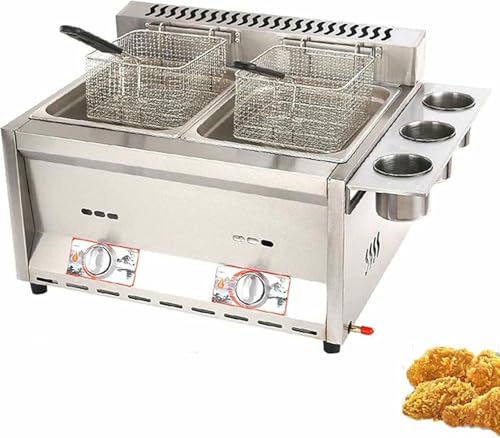 Commercial Fat Fryer Basket Commercial Deep Fat Fryer Multi-Funktion Gas Fryer Edelstahl Fryer Mit Gewürz Trough Und Bratkörbe Verstellbare Feuerkraft Groß~/ Commercial Fat Fryer Basket Commercial Deep Fat Fryer Multi-Funktion Gas Fryer Edelstahl Fryer Mit Gewürz Trough Und Bratkörbe Verstellbare Feuerkraft Groß~/ von HOTAPEPU