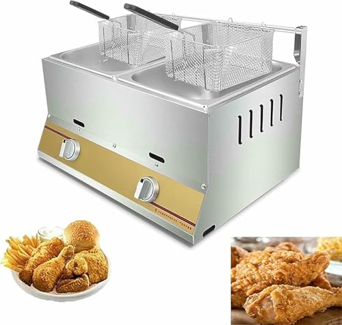 Commercial Fat Fryer Basket Commercial Deep Gas Fryer, Edelstahl Arbeitsplatte Lpg Gas Fryer, Mit Korbdeckel, Abnehmbarer Ölbehälter, Für Kommerzielles Restaurant~/ Commercial Fat Fryer Basket Commercial Deep Gas Fryer, Edelstahl Arbeitsplatte Lpg Gas Fryer, Mit Korbdeckel, Abnehmbarer Ölbehälter, Für Kommerzielles Restaurant~/ von HOTAPEPU