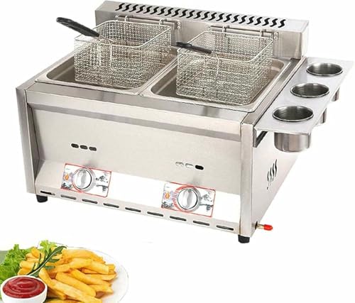Commercial Fat Fryer Korb Commercial Deep Fat Fryer Multifunktions Gas Fräter Gas Fräter Mit 2 Korben, Edelstahl Arbeitsplatte Propan Metallrohr Für Kommerzielle ~/ Commercial Fat Fryer Korb Commercial Deep Fat Fryer Multifunktions Gas Fräter Gas Fräter Mit 2 Korben, Edelstahl Arbeitsplatte Propan Metallrohr Für Kommerzielle ~/ von HOTAPEPU