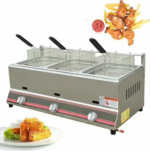 Commercial Fat Fryer Korb Fryer Commercial Gas Manuelle Temperatureinstellung Edelstahl Infrarot Energieeinsparung Mit Abnehmbarem Korb Chip Fryer Schnelle Heizung~/ von HOTAPEPU