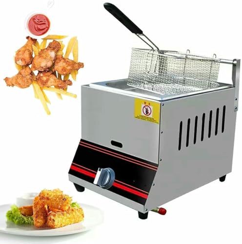 Commercial Fat Fryer Korb Fryer Commercial Gas Manuelle Temperatureinstellung Edelstahl Infrarot Energieeinsparung Mit Abnehmbarem Korb Chip Fryer Schnelle Heizung~/ von HOTAPEPU